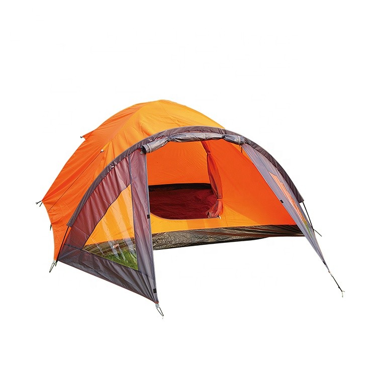 Tienda de campaña impermeable y resistente al viento para mochileros con toldo para lluvia