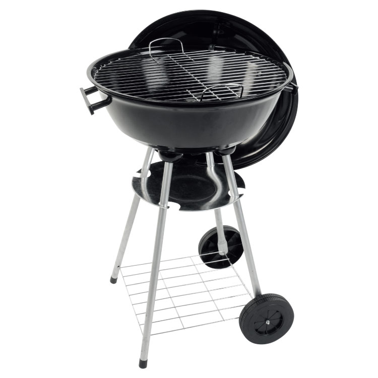 Parrilla de carbón para barbacoa de 18" con forma de tetera negra para exteriores y patios