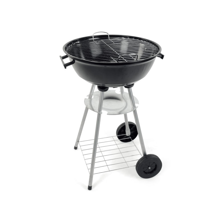Parrilla de carbón para barbacoa de 18" con forma de tetera negra para exteriores y patios