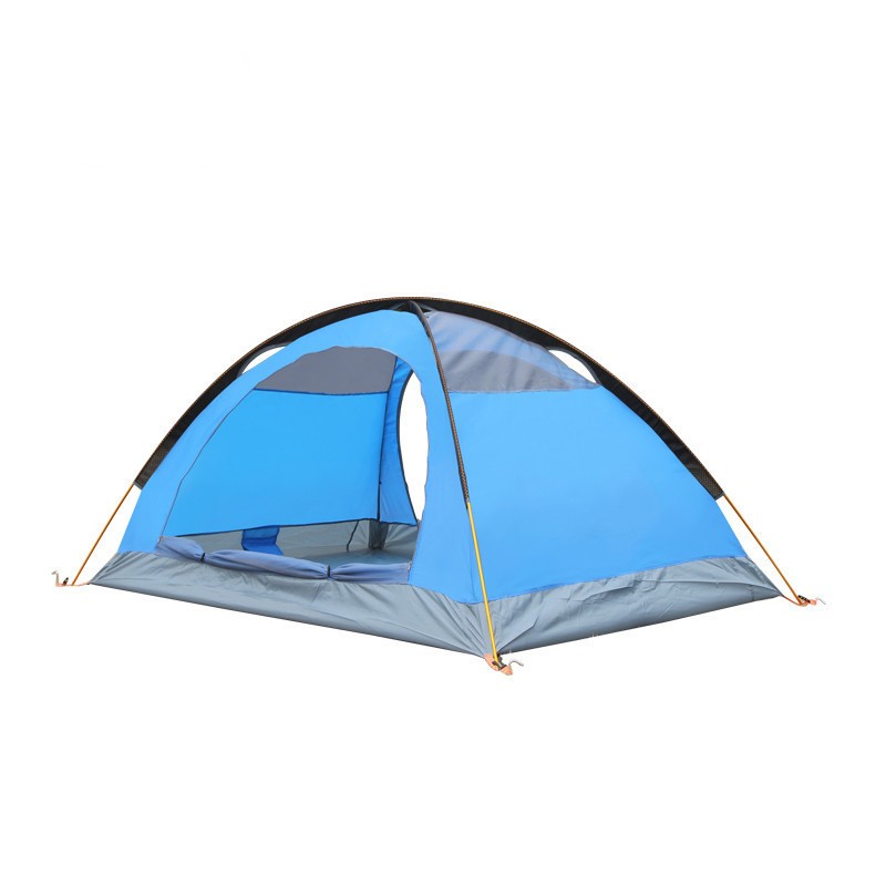 Tienda de campaña ultraligera para exteriores con doble puerta para mochileros en la cima de la montaña