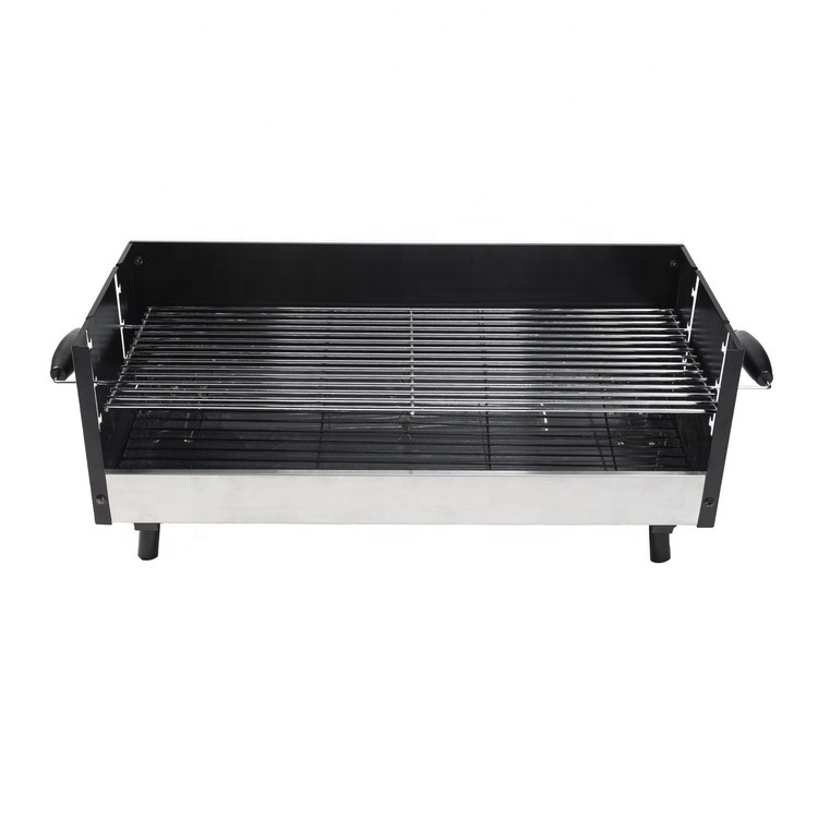 Parrilla de carbón para barbacoa de picnic al aire libre con altura ajustable y parabrisas