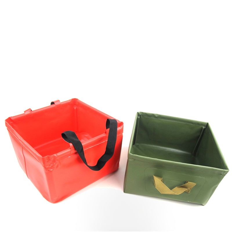 Cubo de agua plegable para acampar al aire libre, cubo de agua cuadrado plegable