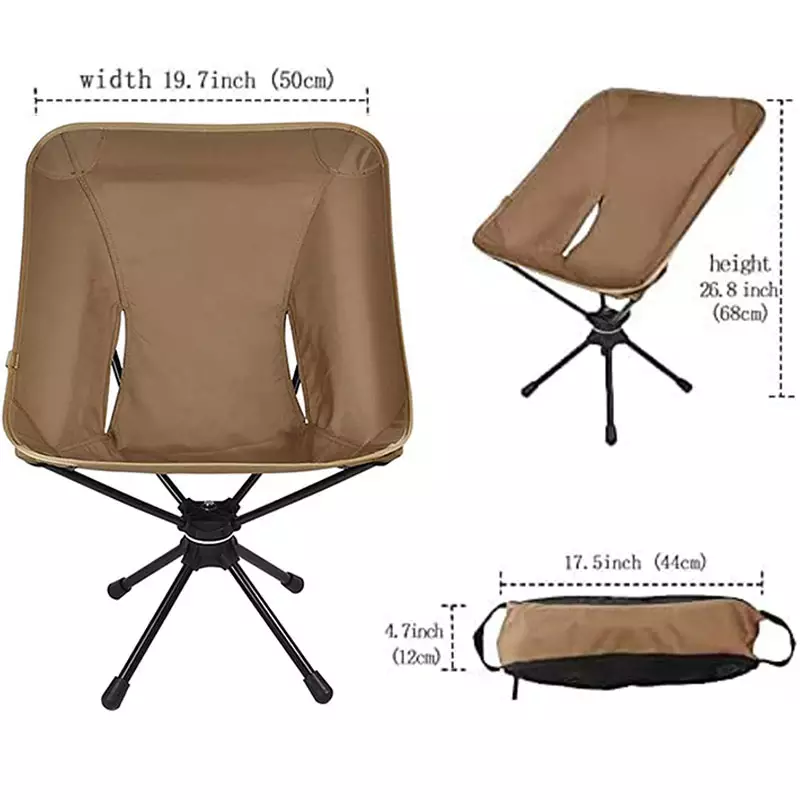 Silla de camping plegable giratoria de 360 ​​grados para viajes al aire libre, playa y picnic