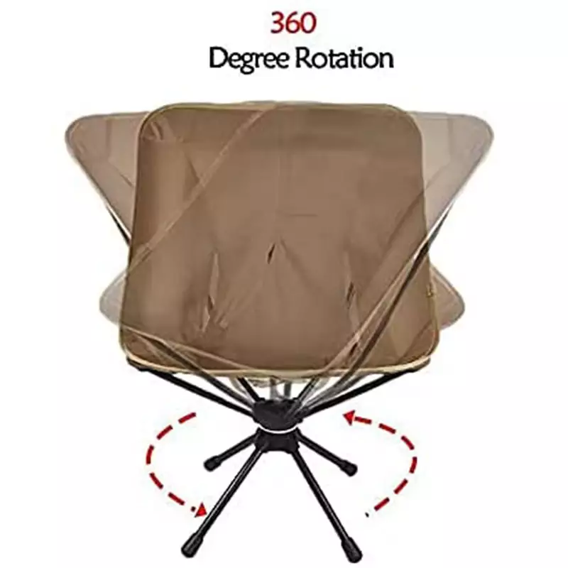Silla de camping plegable giratoria de 360 ​​grados para viajes al aire libre, playa y picnic
