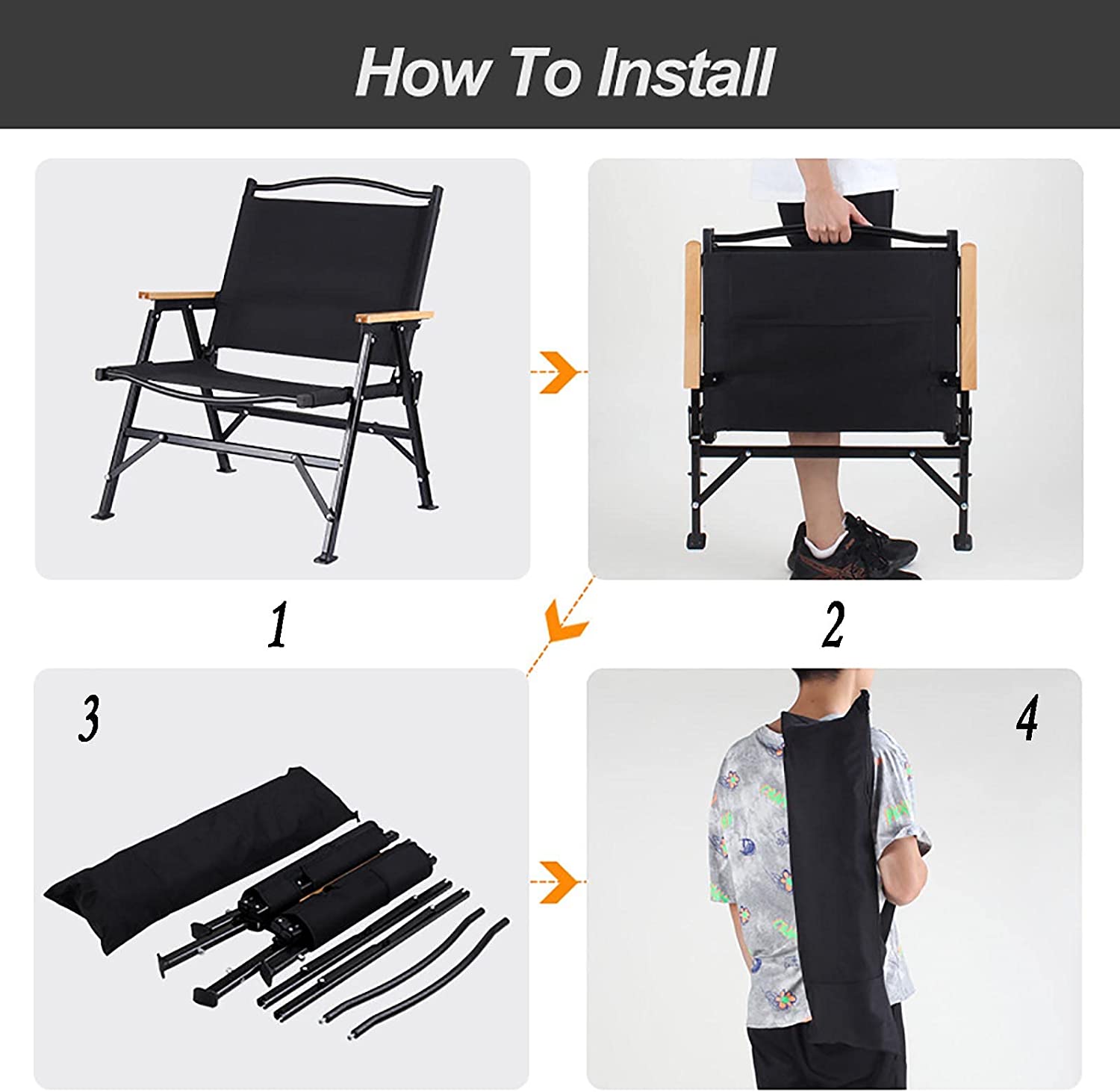 Silla Kermit plegable y desmontable de aluminio para exteriores