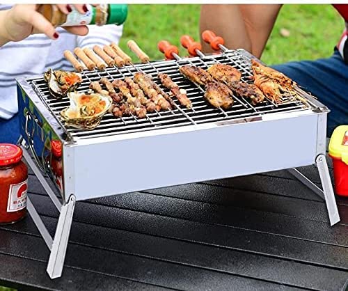 Parrilla de carbón portátil de acero inoxidable para exteriores