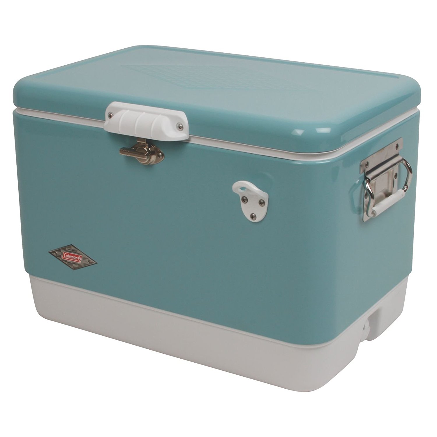 Nevera portátil de hierro con logotipo personalizado para exteriores de 54 QT, nevera de metal para autocaravana