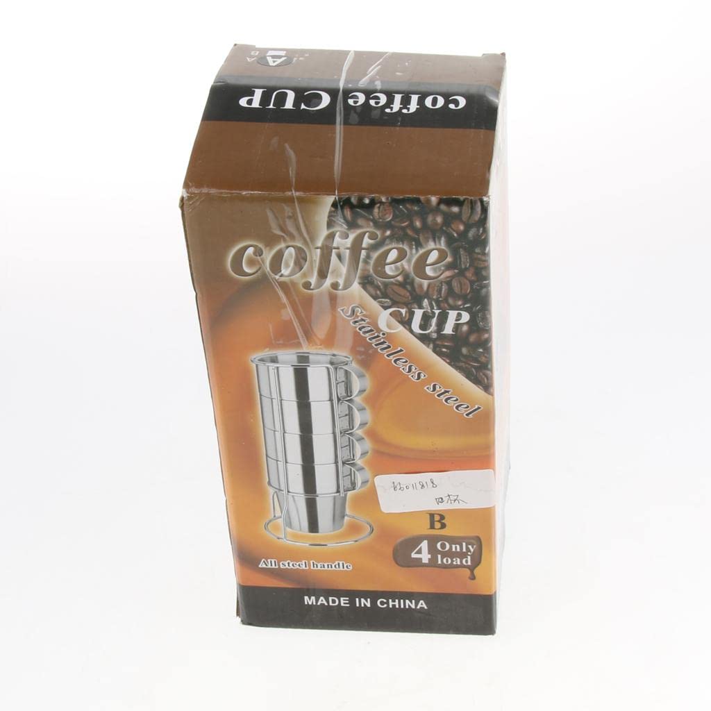 6 tazas de café de acero inoxidable de 10 oz, tazas para beber al vacío con doble aislamiento y asa