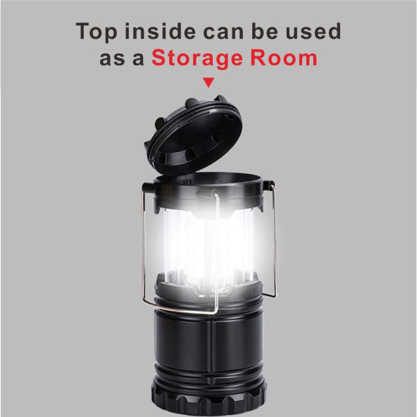 Mini linterna portátil de plástico con 30 luces LED telescópicas para acampar y gancho