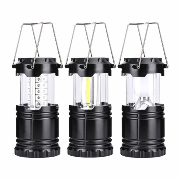 Mini linterna portátil de plástico con 30 luces LED telescópicas para acampar y gancho