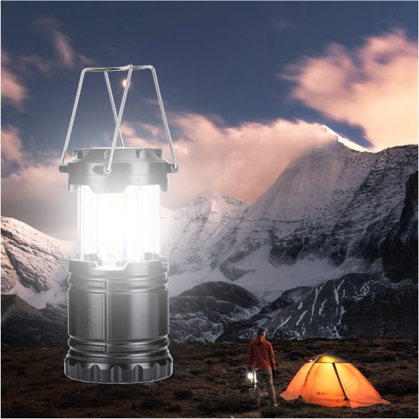 Mini linterna portátil de plástico con 30 luces LED telescópicas para acampar y gancho