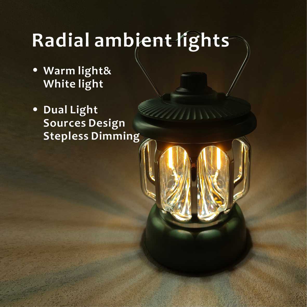 Linterna de camping LED para exteriores, lámpara de emergencia recargable por USB, lámpara portátil retro para recarga de carpas y camping