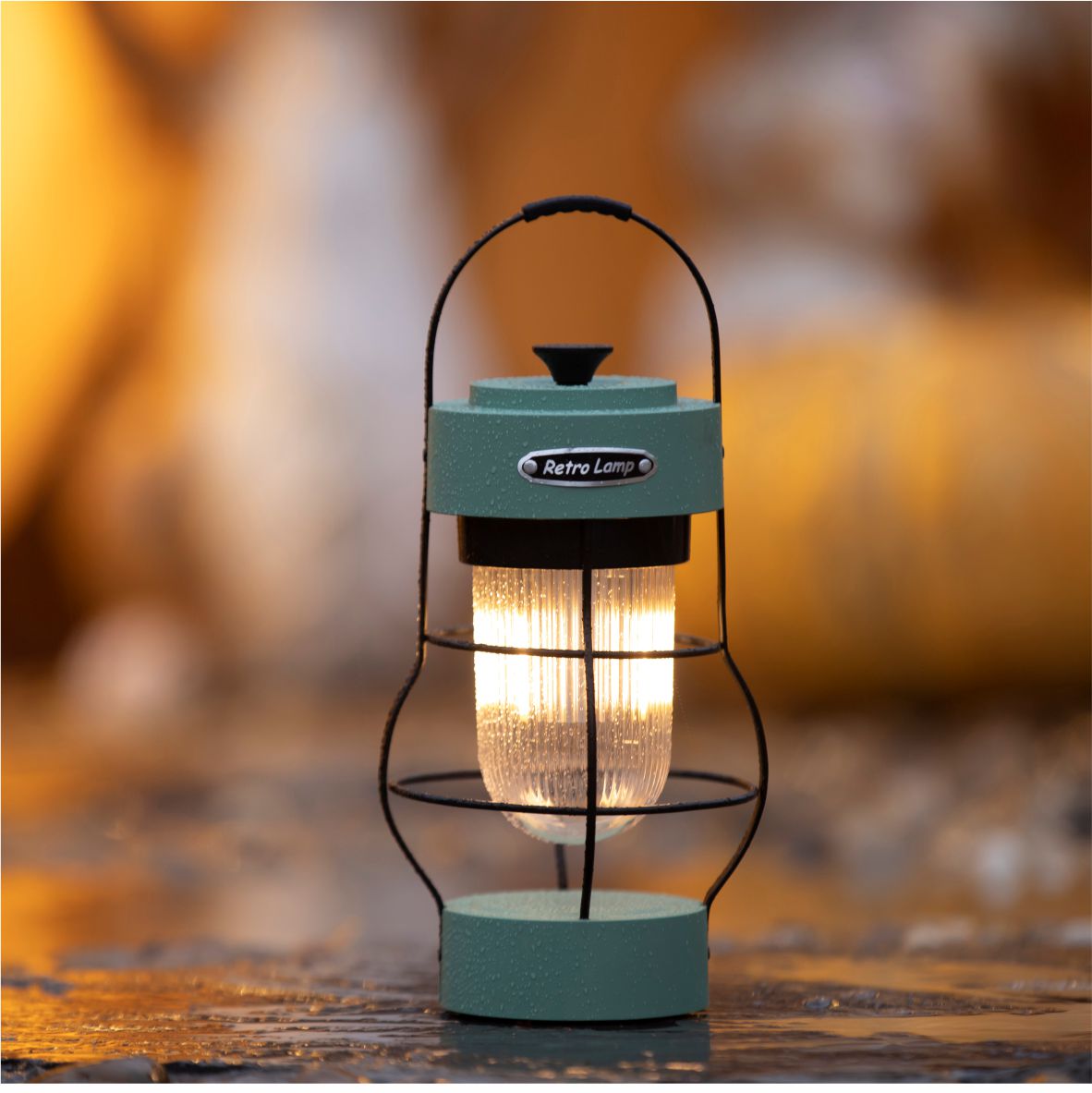 Lámpara de camping retro estilo ferrocarril, elegante, vintage, recargable, portátil, para exteriores, color blanco