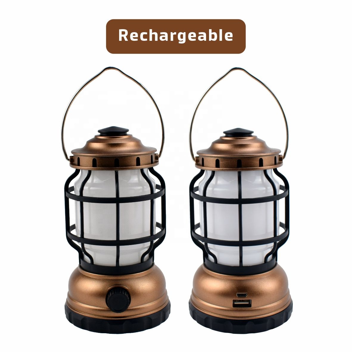 Linterna de camping plegable LED para exteriores, resistente al agua, de queroseno retro, recargable, para emergencias, con cuerpo USB y LED