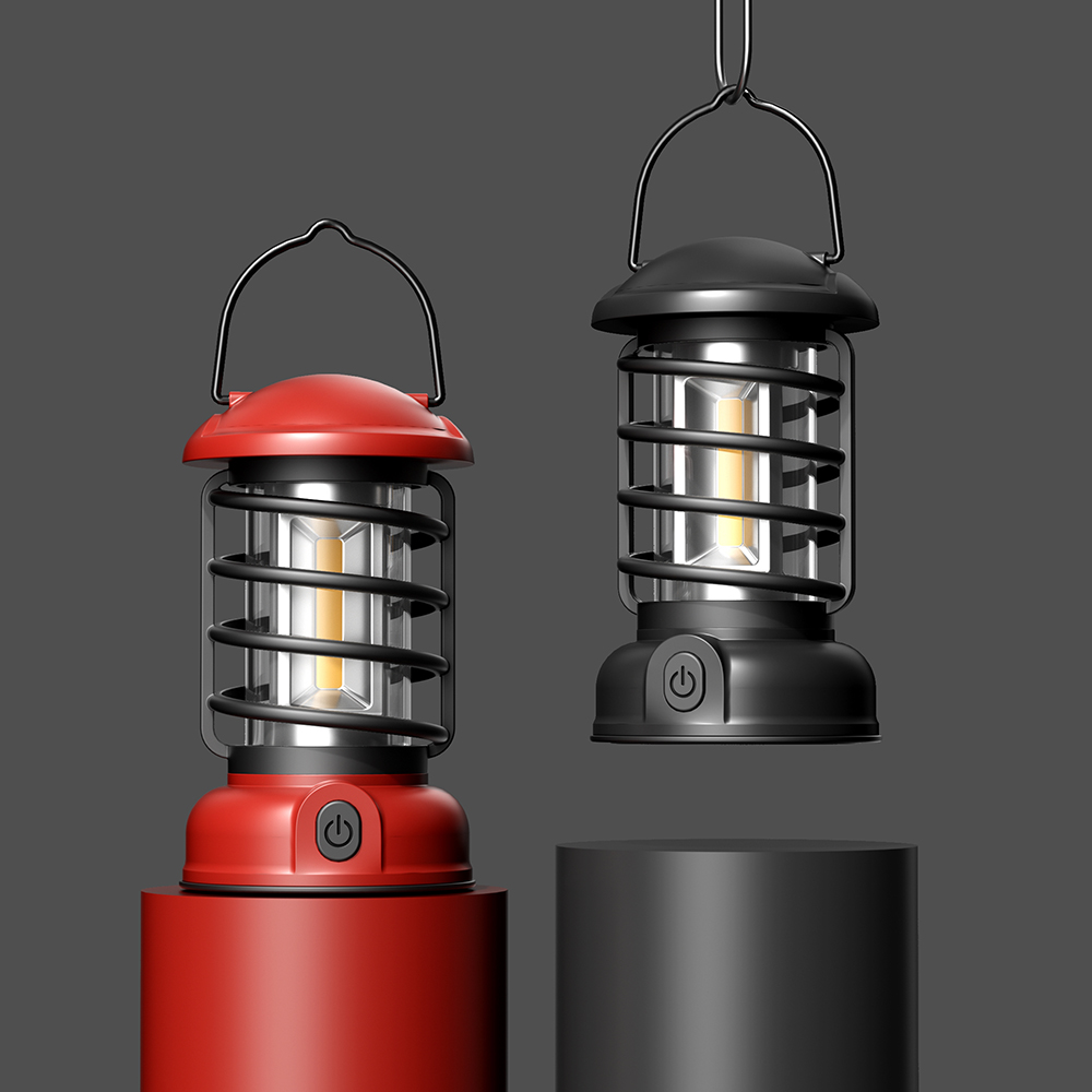 Linterna de camping retro LED tienda de campaña COB lámpara de camping batería recargable USB portátil vintage luz de camping al aire libre
