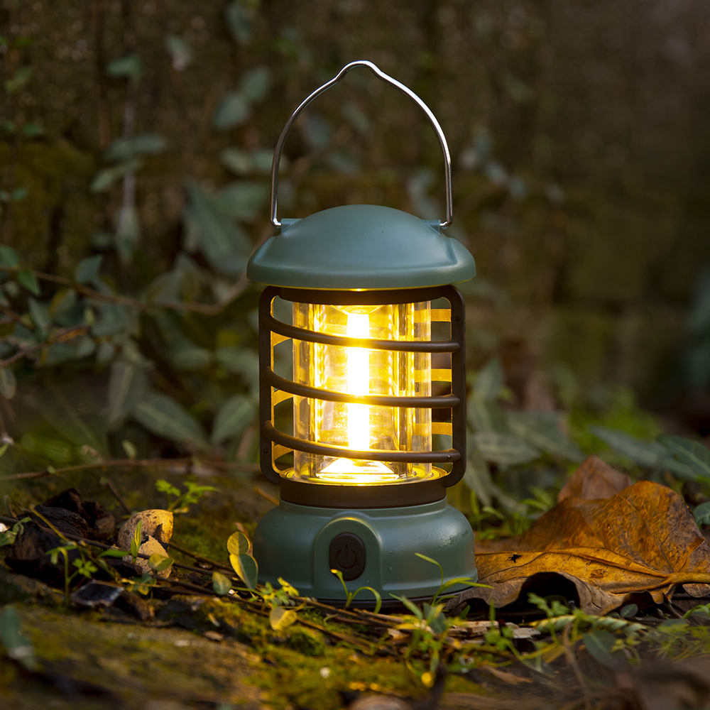 Linterna de camping retro LED tienda de campaña COB lámpara de camping batería recargable USB portátil vintage luz de camping al aire libre