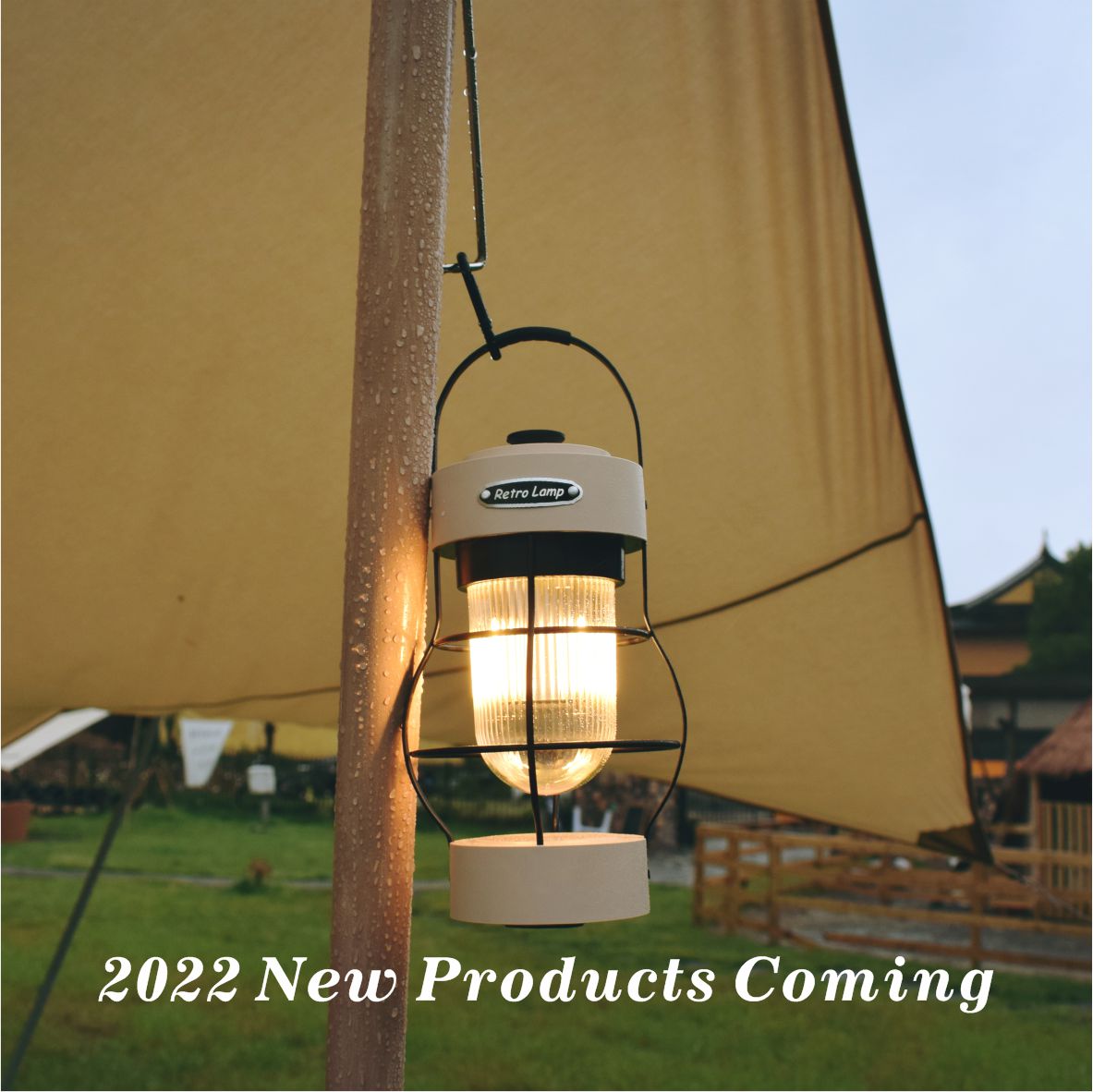 Lámpara de camping retro estilo ferrocarril, elegante, vintage, recargable, portátil, para exteriores, color blanco