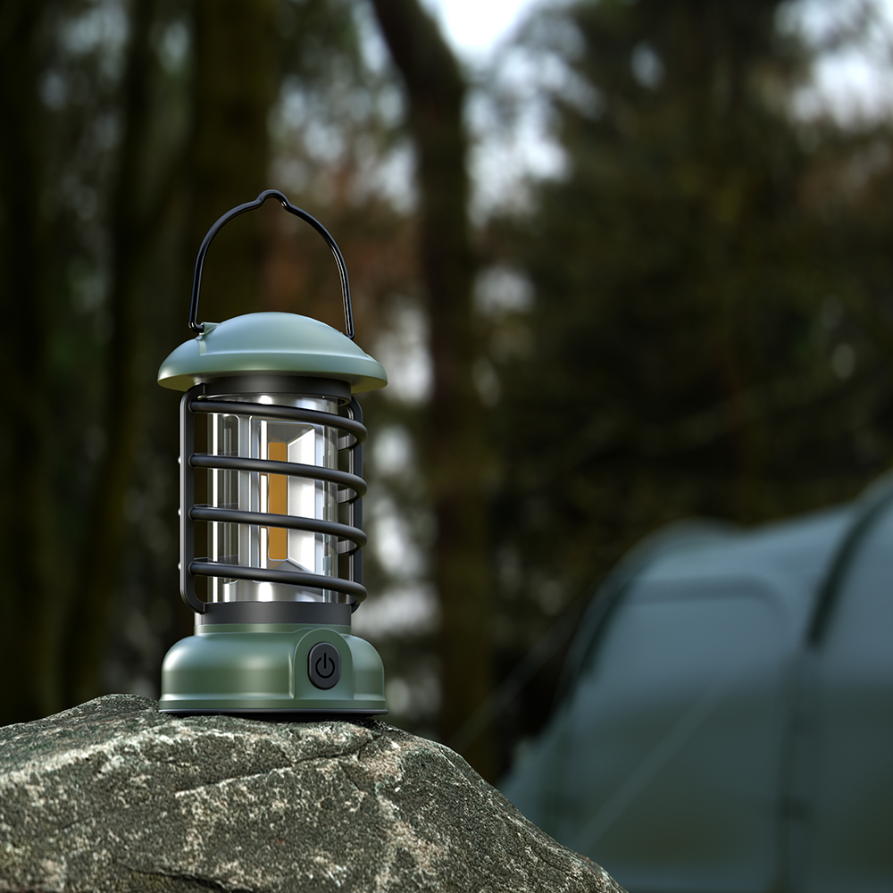 Linterna de camping retro LED tienda de campaña COB lámpara de camping batería recargable USB portátil vintage luz de camping al aire libre