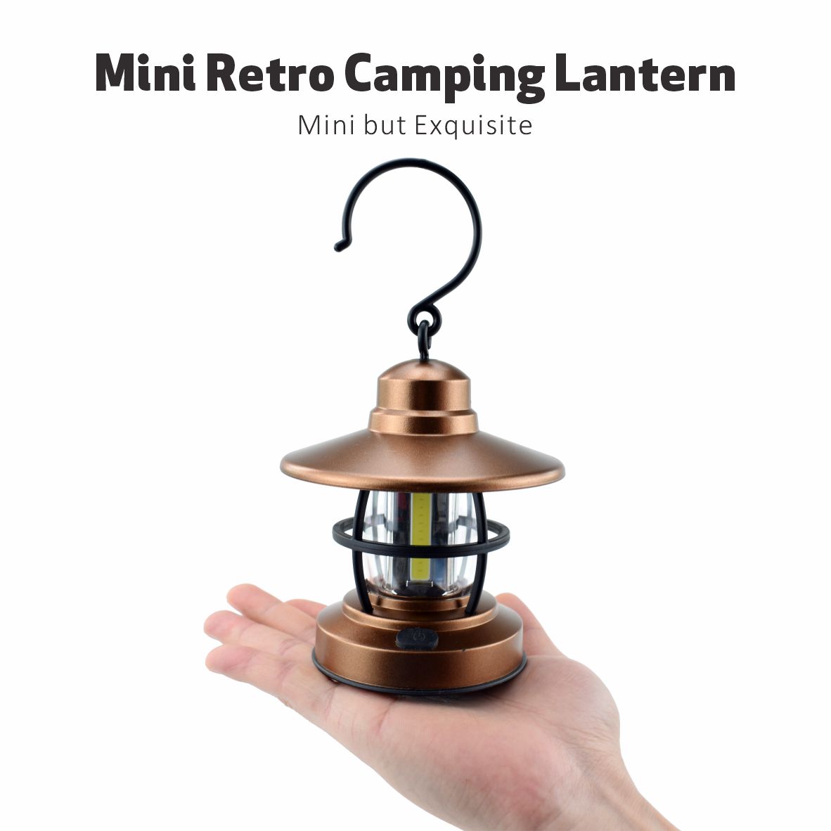 NUEVA COB con gancho para colgar, interruptor de atenuación, batería AA portátil, luz LED vintage para acampar, tienda de campaña al aire libre, linterna retro