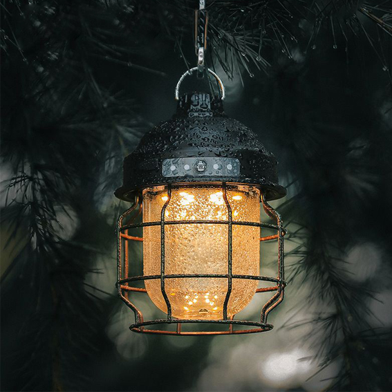 Mini linterna portátil recargable vintage para acampar con mosquetón LED retro para exteriores, para tienda de campaña