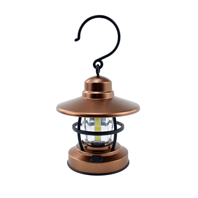 NUEVA COB con gancho para colgar, interruptor de atenuación, batería AA portátil, luz LED vintage para acampar, tienda de campaña al aire libre, linterna retro