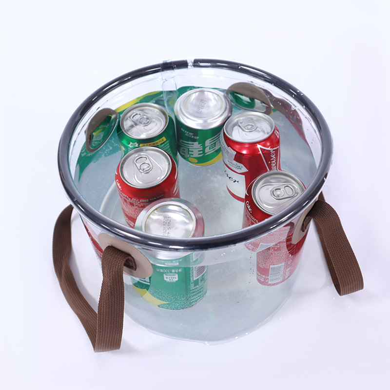 Bolsa de cubo de agua plegable de PVC transparente personalizada para kayak, camping, surf, pesca