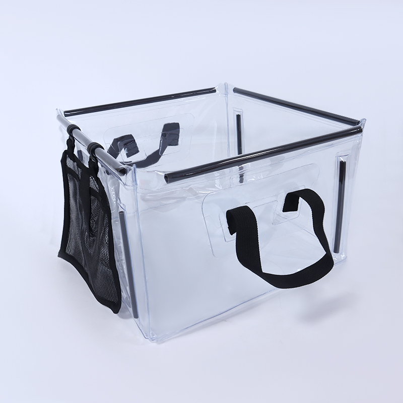 Bolsa de almacenamiento de PVC transparente cuadrada plegable para acampar, viajes, limpieza, pesca y almacenamiento portátil