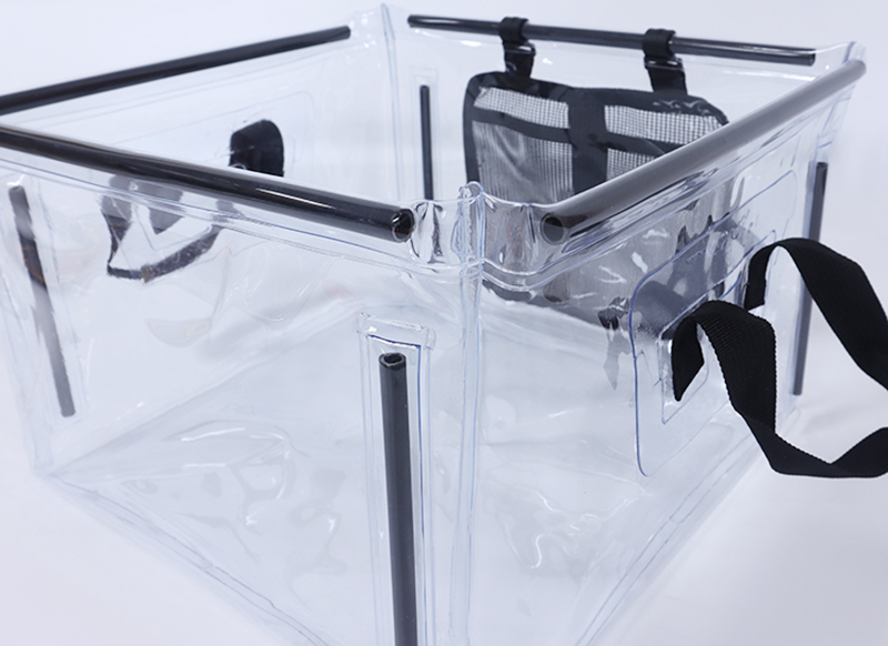 Bolsa de almacenamiento de PVC transparente cuadrada plegable para acampar, viajes, limpieza, pesca y almacenamiento portátil