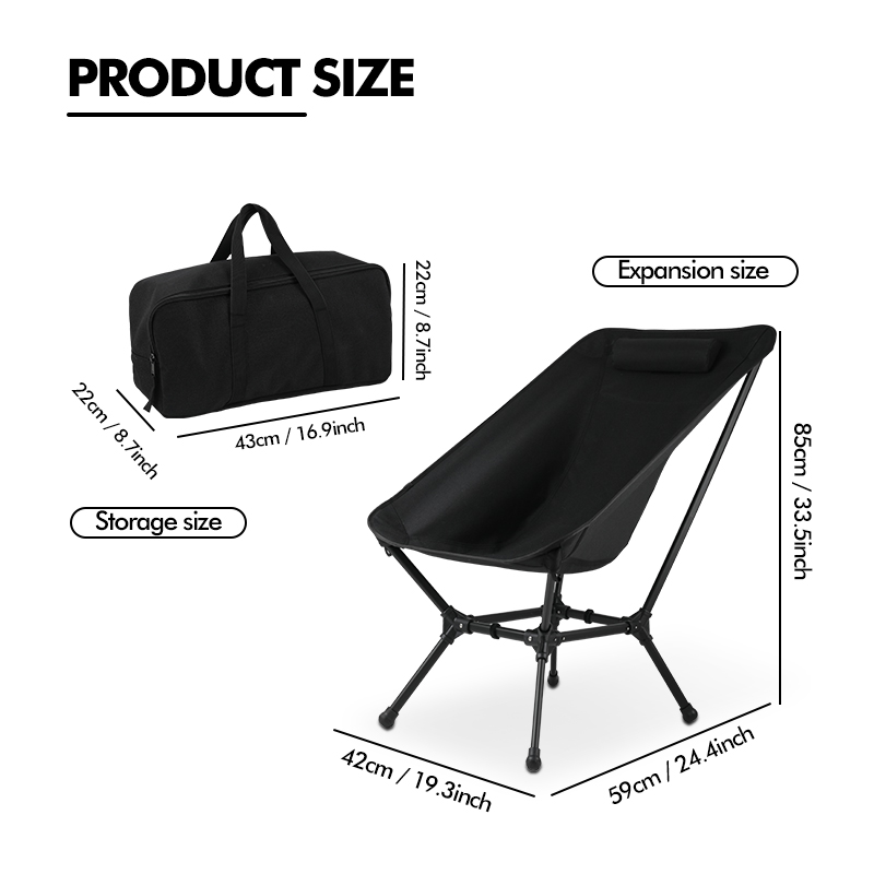 Silla de playa para acampar ajustable y resistente, plegable y ultraligera de 2 posiciones