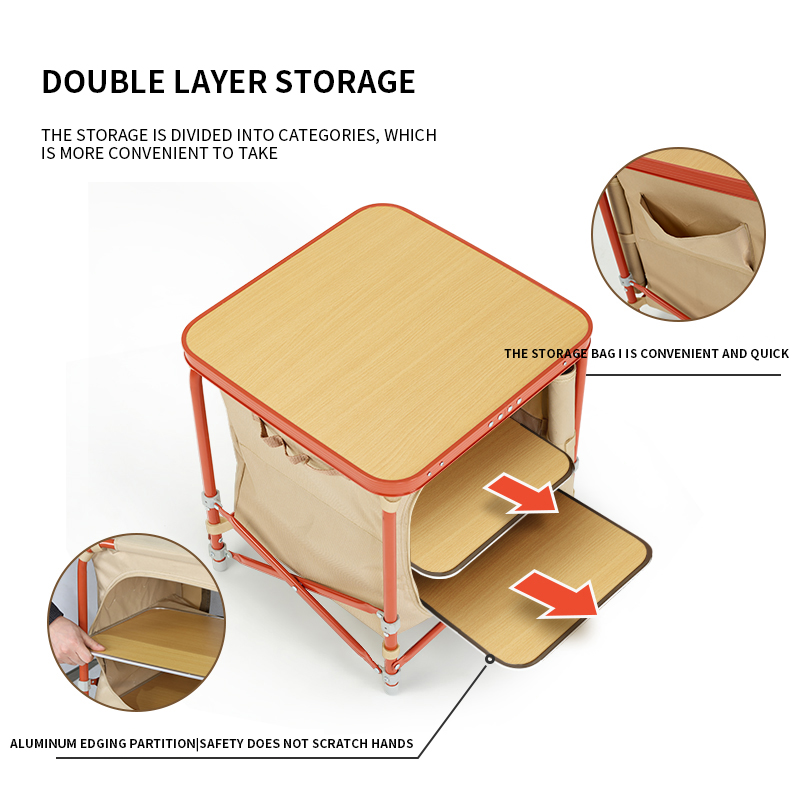 Armario de cocina plegable para acampar: organizador de utensilios de cocina para barbacoa, picnic y patio trasero