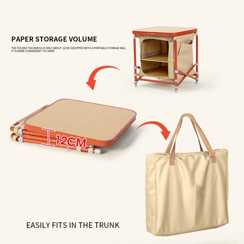Armario de cocina plegable para acampar: organizador de utensilios de cocina para barbacoa, picnic y patio trasero