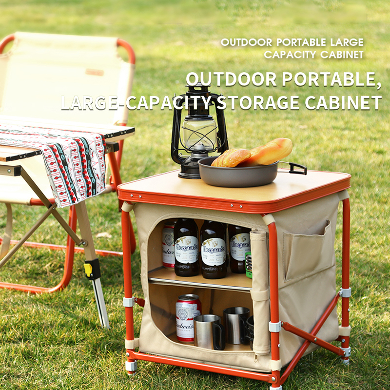 Armario de cocina plegable para acampar: organizador de utensilios de cocina para barbacoa, picnic y patio trasero
