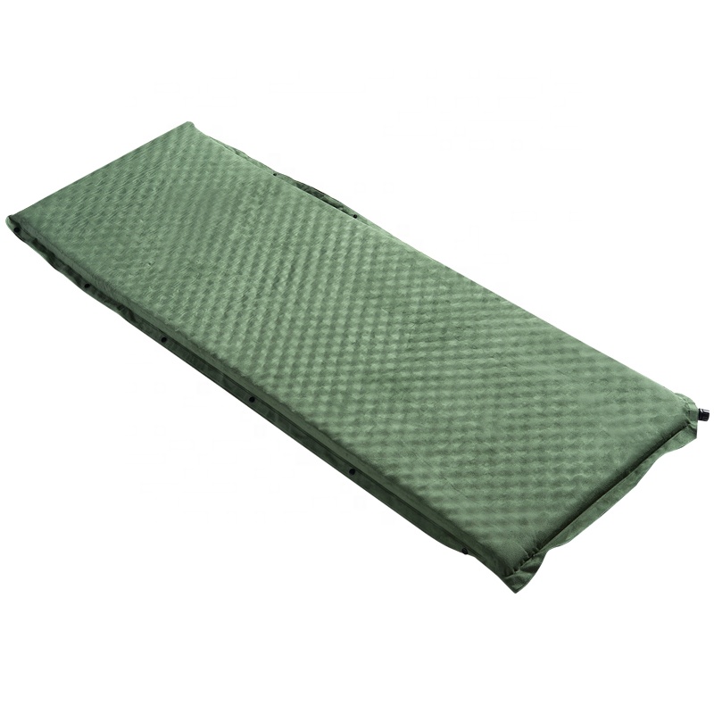 Colchoneta inflable individual para acampar al aire libre de gamuza