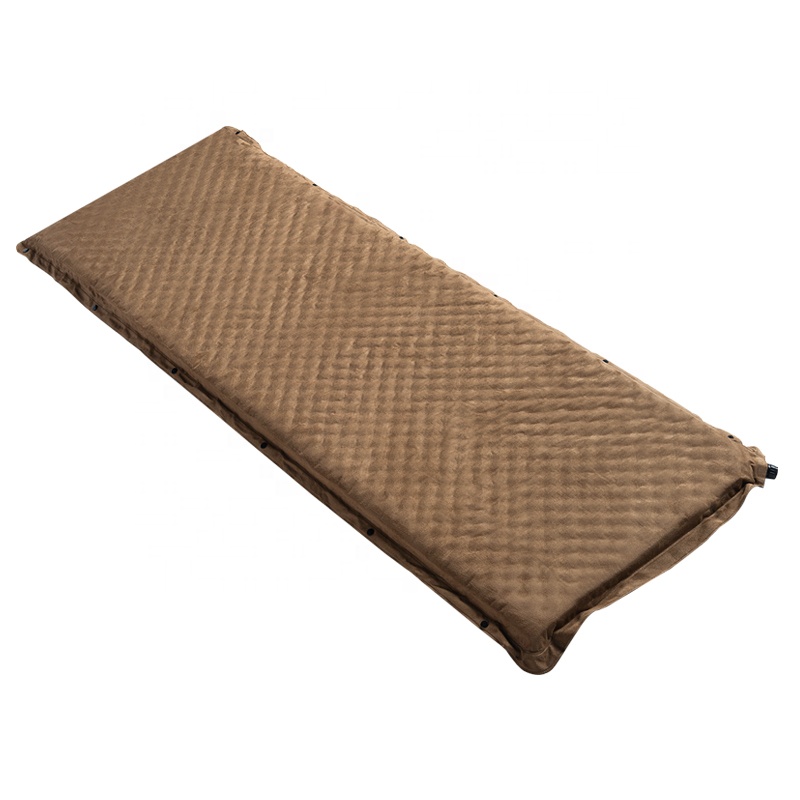 Colchoneta inflable individual para acampar al aire libre de gamuza