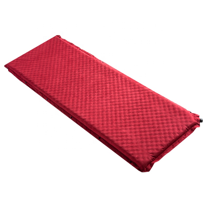Colchoneta inflable individual para acampar al aire libre de gamuza