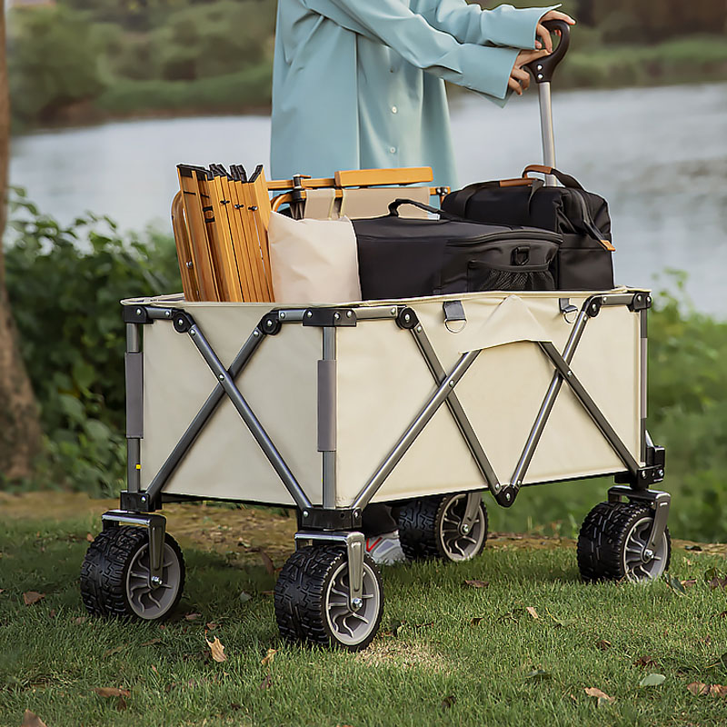 Carro plegable para acampar de 145 l/226 l con ruedas todoterreno, gran capacidad y asa ajustable