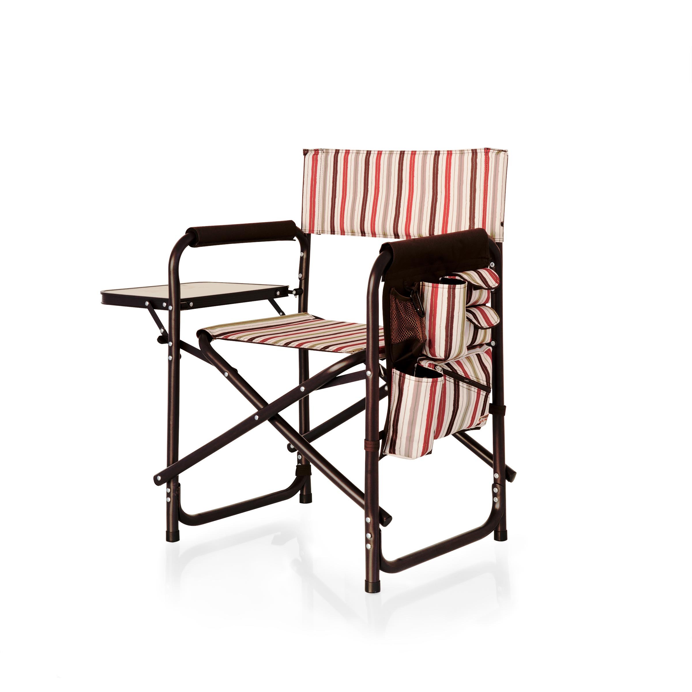 Silla de director plegable portátil para acampar con mesa auxiliar