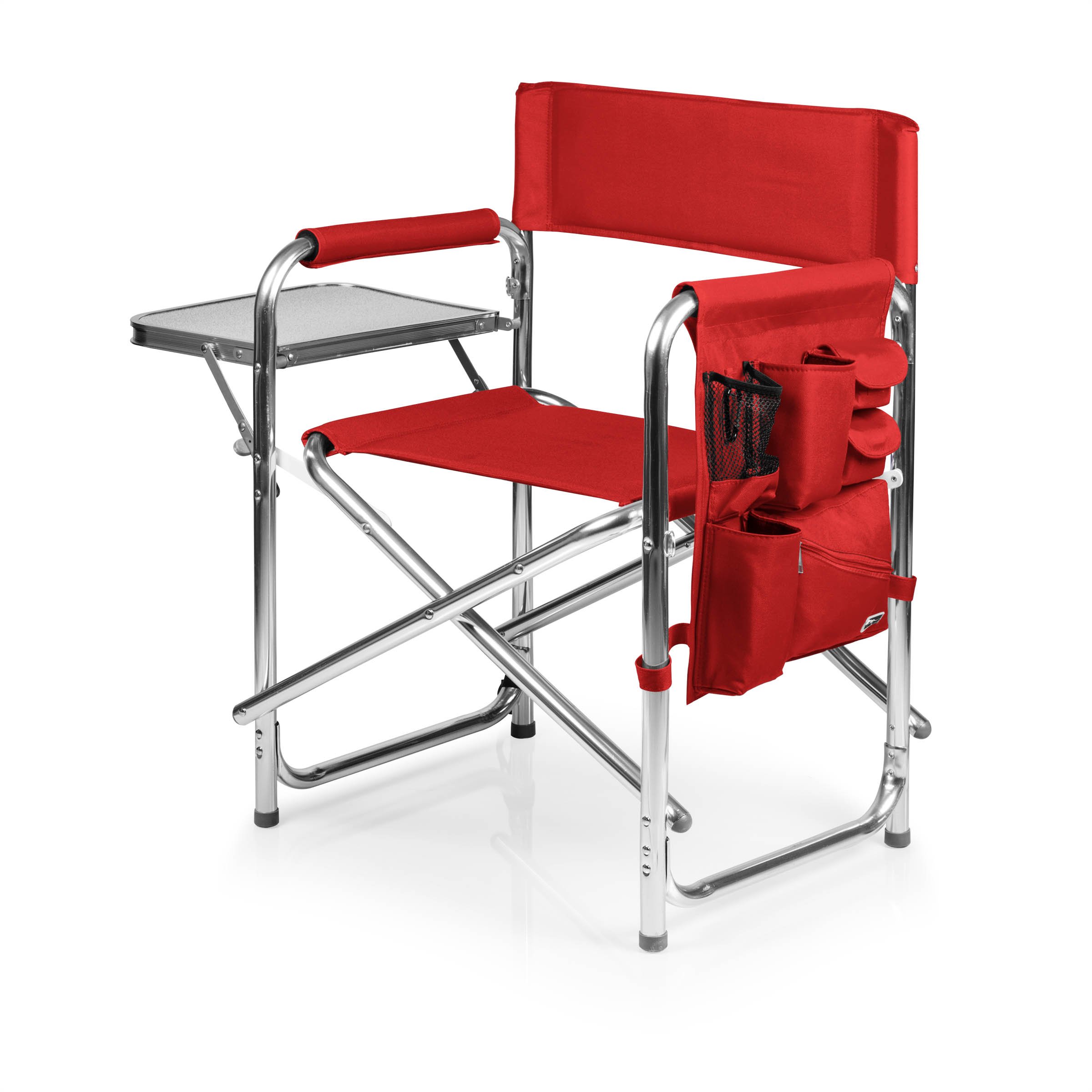 Silla de director plegable portátil para acampar con mesa auxiliar