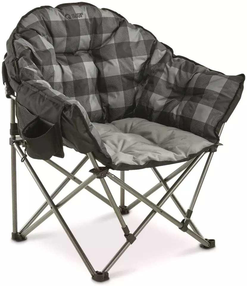 Silla de playa acolchada de gran tamaño para acampar: silla redonda para jardín Moon