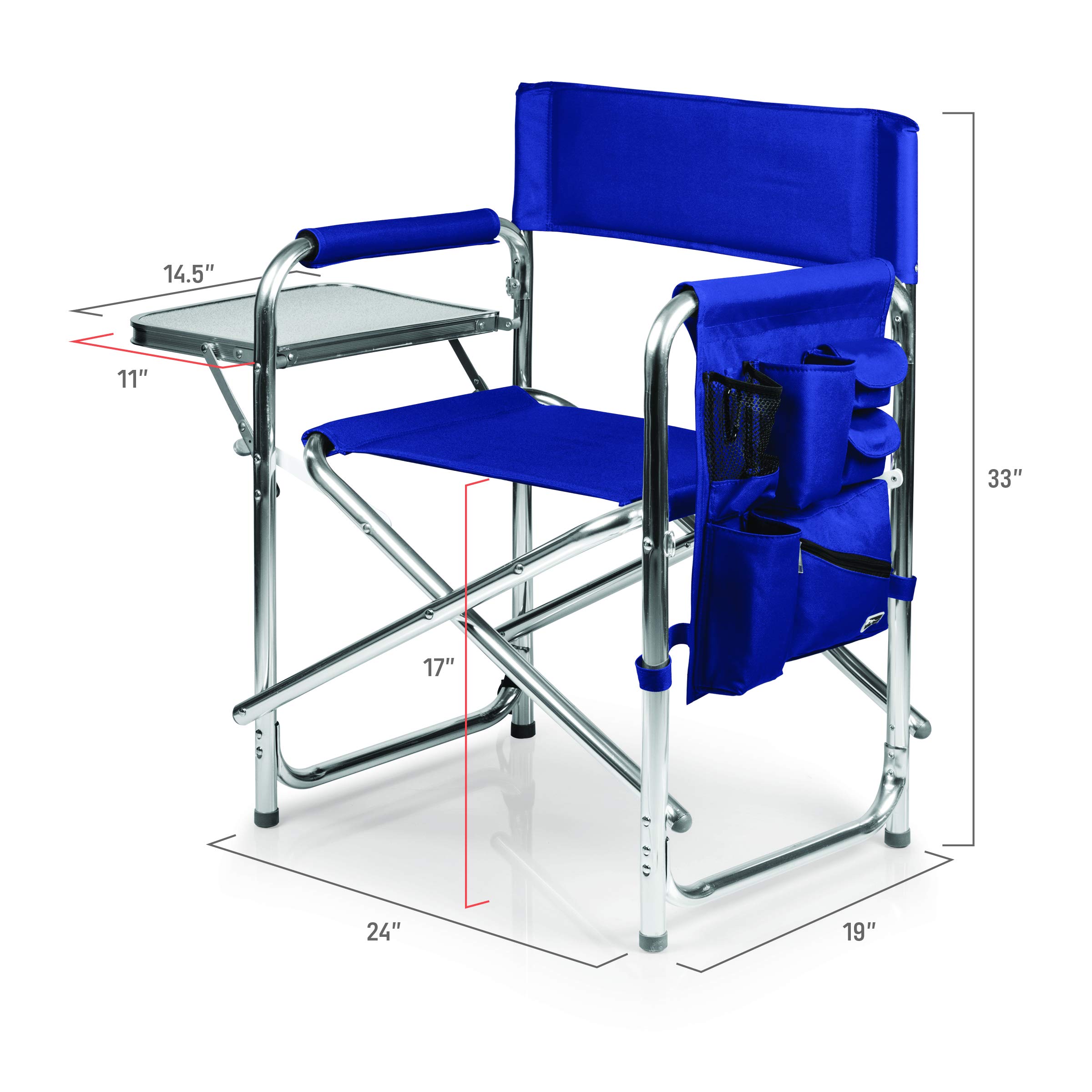 Silla de director plegable portátil para acampar con mesa auxiliar