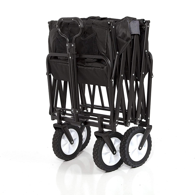Carretilla de mano plegable extra larga para acampar, para deportes, jardín, playa, compras