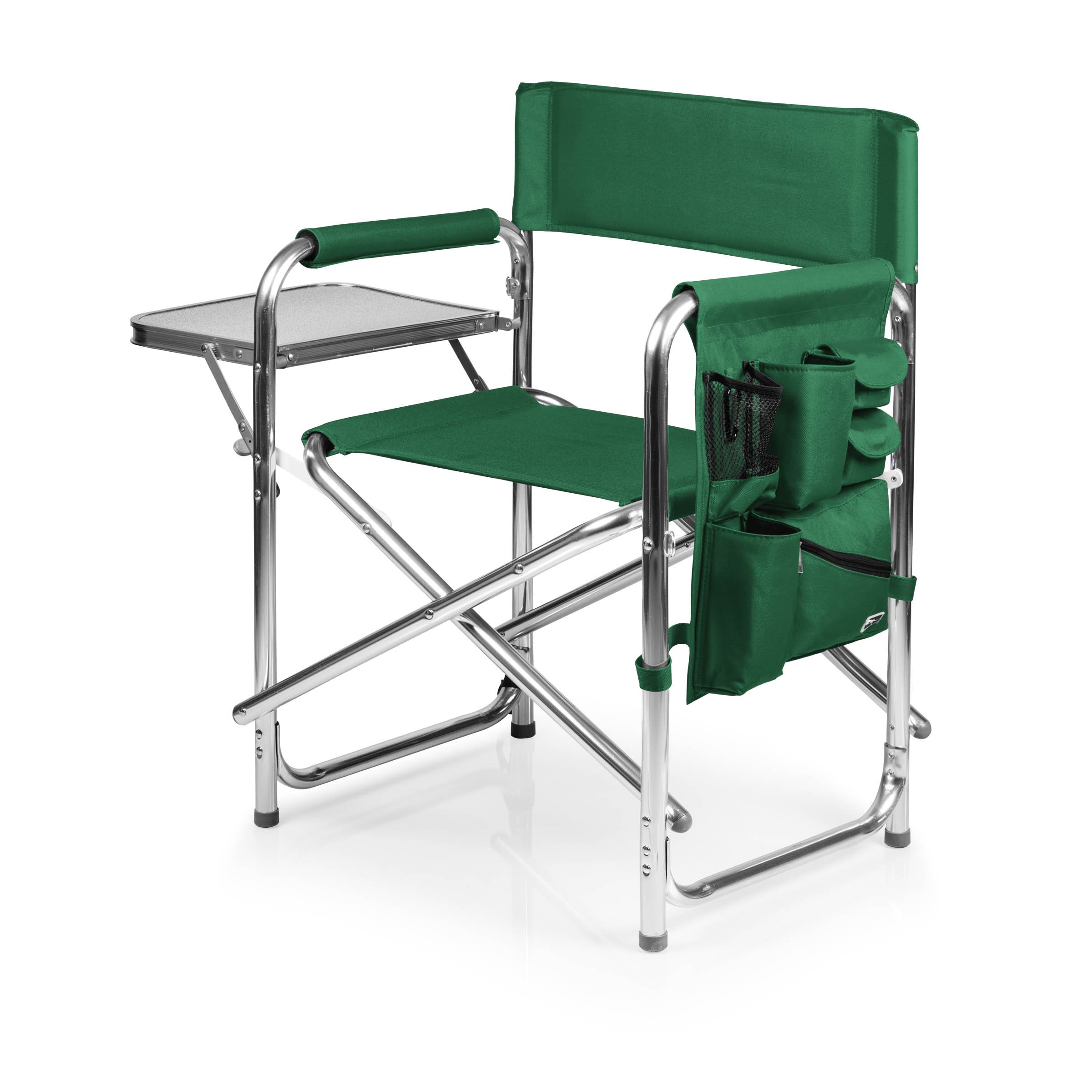 Silla de director plegable portátil para acampar con mesa auxiliar