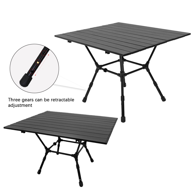 Mesa de camping plegable de aluminio portátil 2023 - Altura ajustable en 3 posiciones