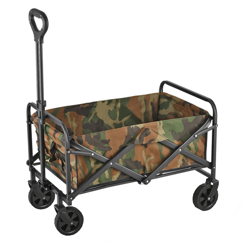 Carro de camping plegable de 80 l con ruedas de PU de 5" para jardín y playa