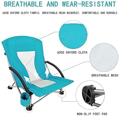 Silla de camping ligera, plegable y baja para playa