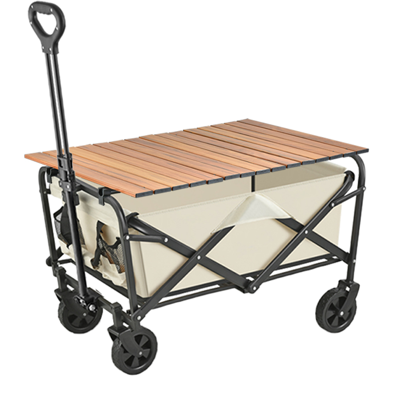 Carro de camping plegable de 80 l con ruedas de PU de 5" para jardín y playa