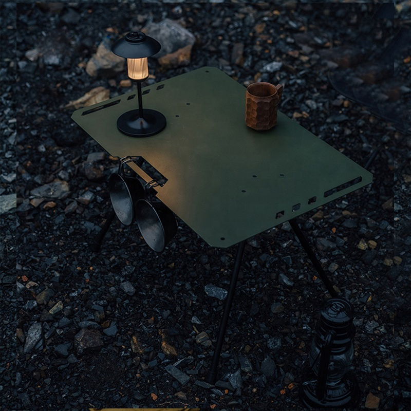 Mesa táctica plegable de aluminio 2023 para acampar, barbacoa, picnic