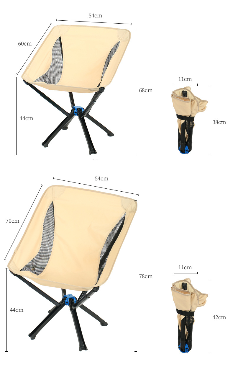 Silla plegable ultraligera para acampar al aire libre y pescar