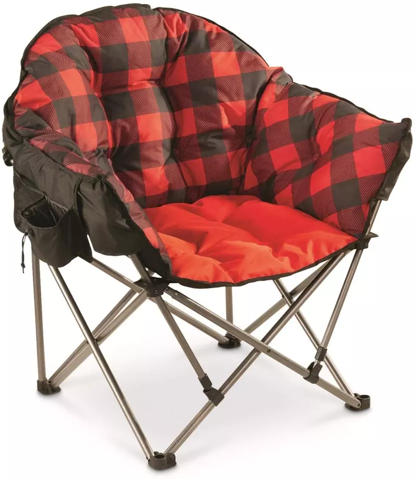 Silla de playa acolchada de gran tamaño para acampar: silla redonda para jardín Moon
