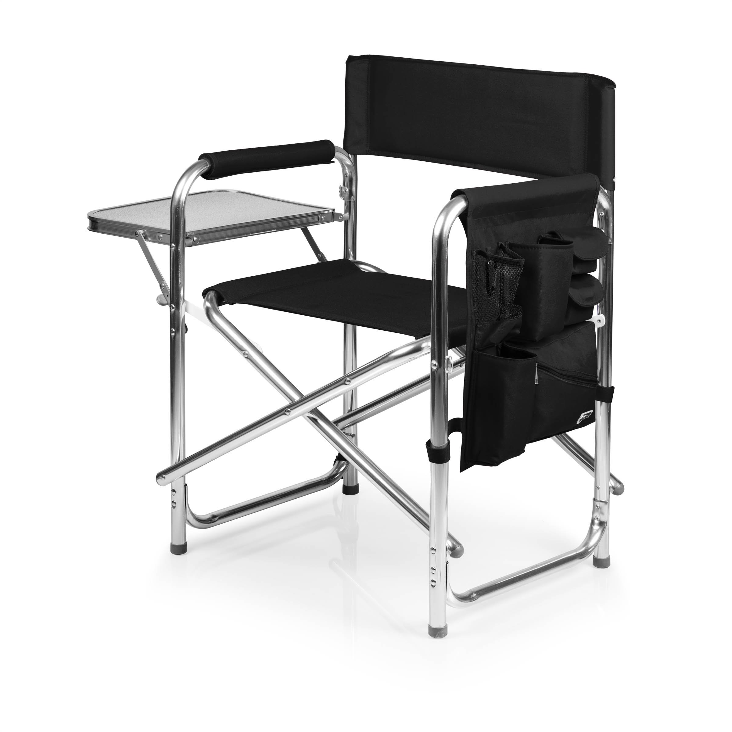 Silla de director plegable portátil para acampar con mesa auxiliar